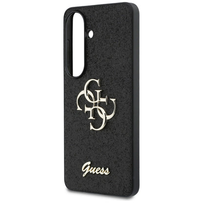 Puzdro pre Samsung Galaxy S26 S942, Guess, Fixed Glitter Big 4G Metal Frame, Čierne