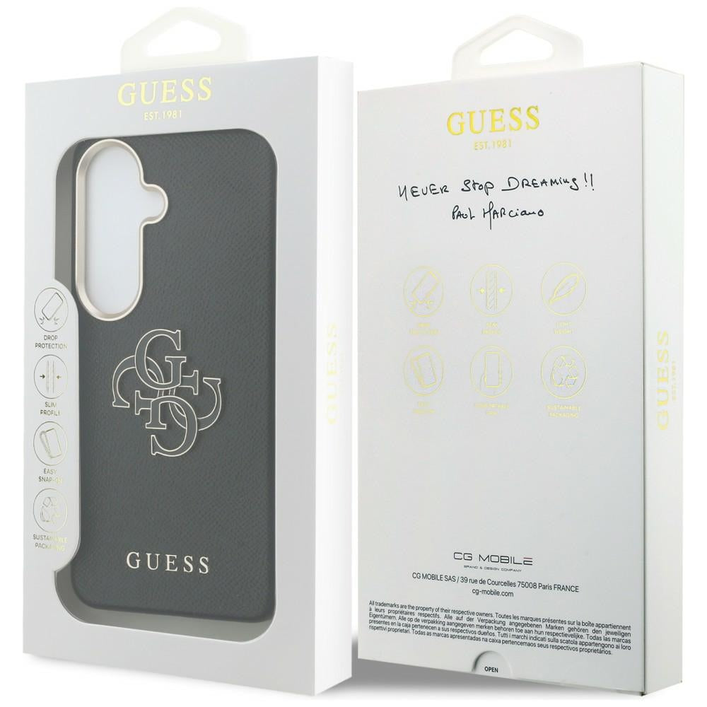 Puzdro pre Samsung Galaxy S26 Plus S947, Guess, 4G Grained Big and Classic Logo, Čierne
