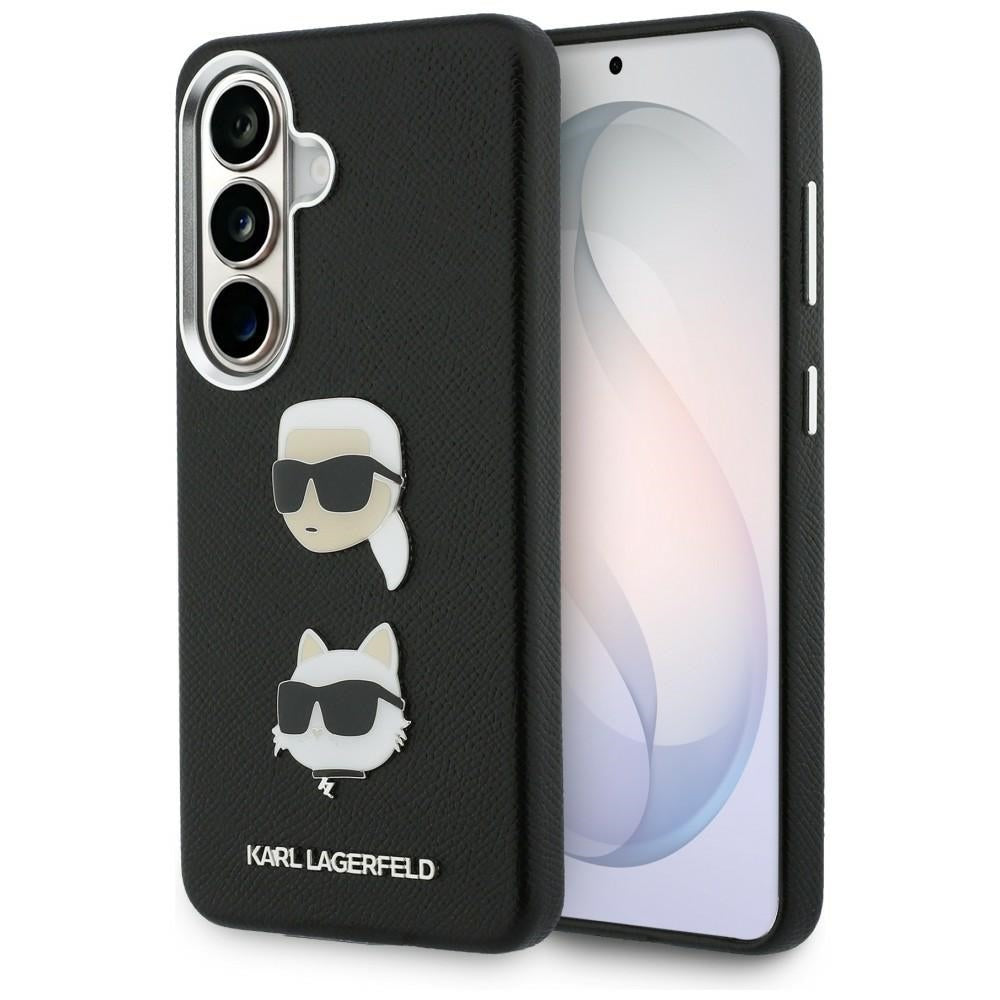 Puzdro pre Samsung Galaxy S26 Plus S947, Karl Lagerfeld, Saffiano Karl & Choupette's Head Pin, Čierne