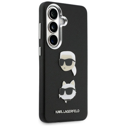 Puzdro pre Samsung Galaxy S26 Plus S947, Karl Lagerfeld, Saffiano Karl & Choupette's Head Pin, Čierne