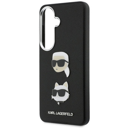 Puzdro pre Samsung Galaxy S26 Plus S947, Karl Lagerfeld, Saffiano Karl & Choupette's Head Pin, Čierne