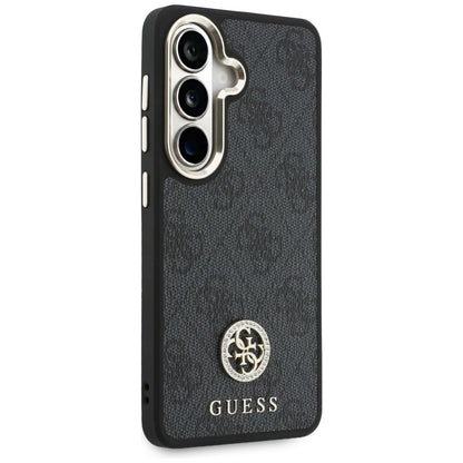 Puzdro pre Samsung Galaxy S26 S942, GUESS, 4G Big Rhinestone Triangle Strap, Čierne