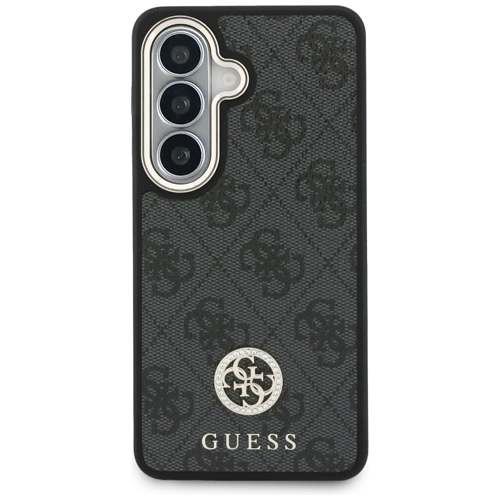 Puzdro pre Samsung Galaxy S26 S942, GUESS, 4G Big Rhinestone Triangle Strap, Čierne