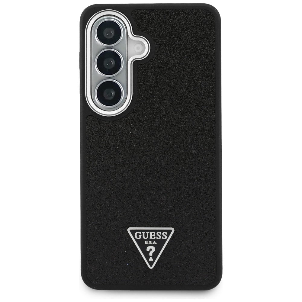 Puzdro pre Samsung Galaxy S26 S942, Guess, Fixed Glitter Triangle Logo, Čierne