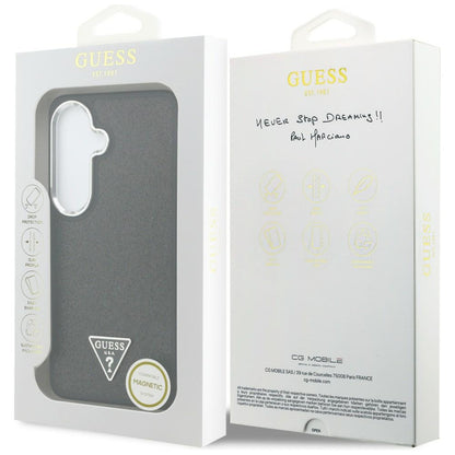 Puzdro pre Samsung Galaxy S26 S942, Guess, Fixed Glitter Triangle Logo, Čierne