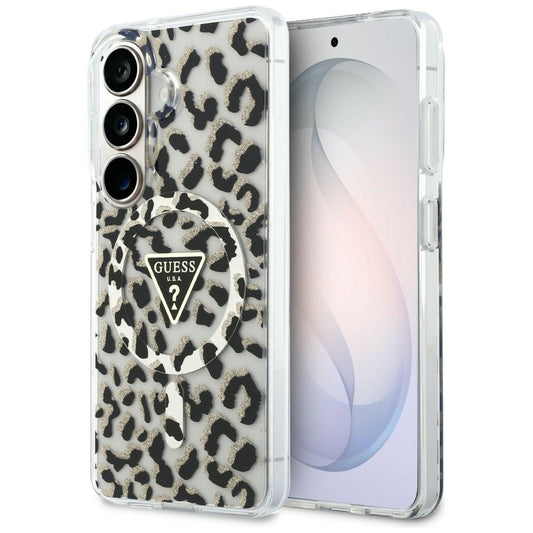 Puzdro MagSafe pre Samsung Galaxy S26 S942, Guess, IML Leopard Pattern, Čierne