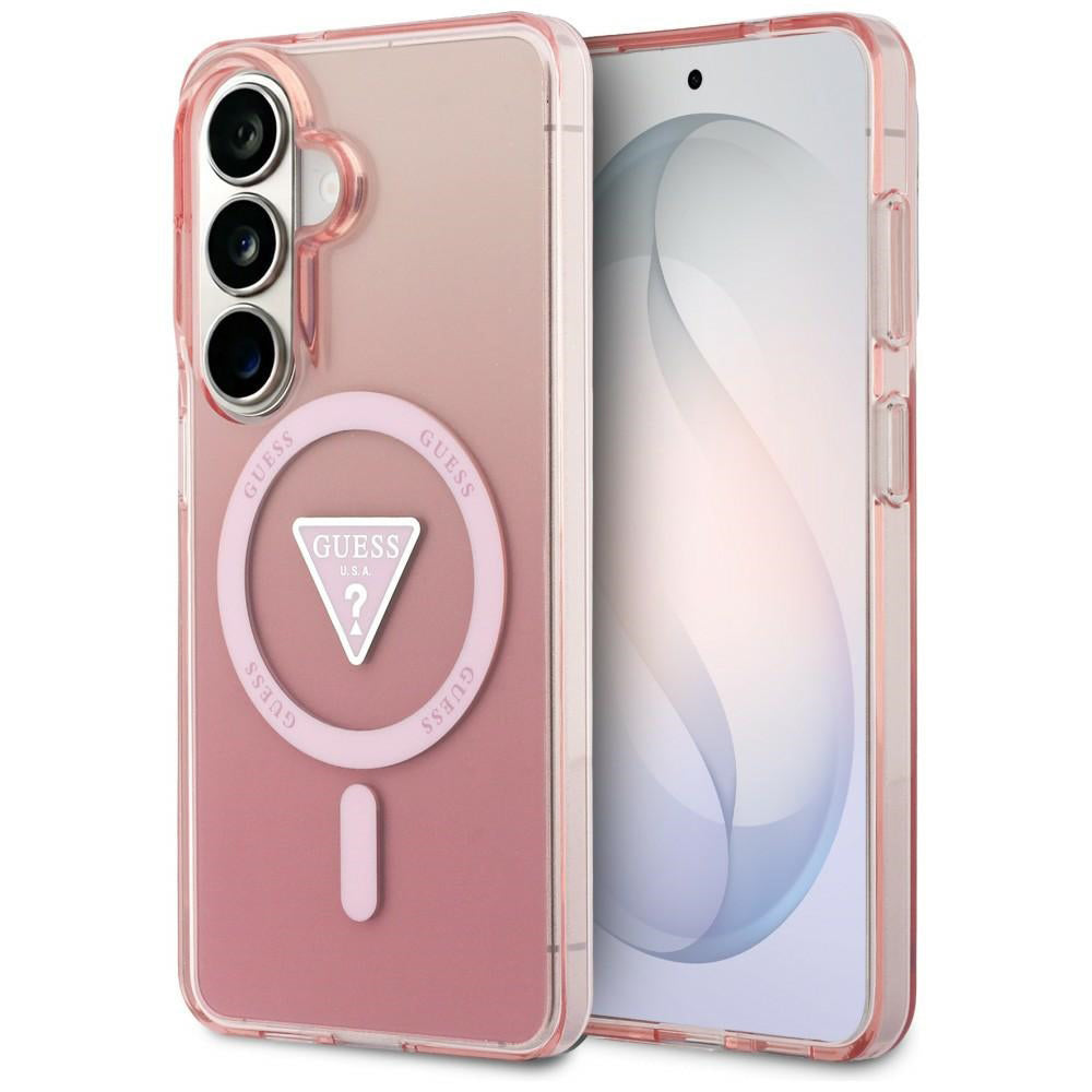 Puzdro MagSafe pre Samsung Galaxy S26 S942, Guess, IML Gradient Triangle Logo, Ružové