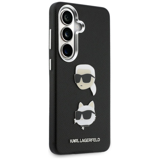 Puzdro pre Samsung Galaxy S26 S942, Karl Lagerfeld, Saffiano Karl & Choupette's Head Pin, Čierne