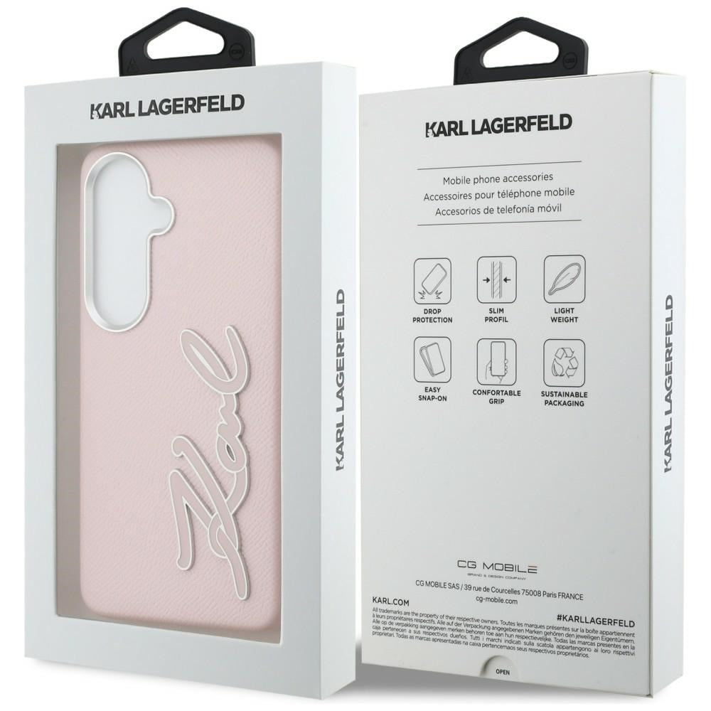 Puzdro pre Samsung Galaxy S26 S942, Karl Lagerfeld, Signature Resin Logo, Ružové