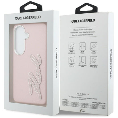 Puzdro pre Samsung Galaxy S26 S942, Karl Lagerfeld, Signature Resin Logo, Ružové