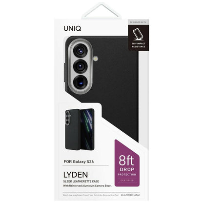 Puzdro pre Samsung Galaxy S26 S942, UNIQ, Lyden Leatherette, Čierne