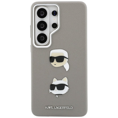 Puzdro pre Samsung Galaxy S26 Ultra S948, Karl Lagerfeld, Saffiano Karl & Choupette's Head Pin, Sivé