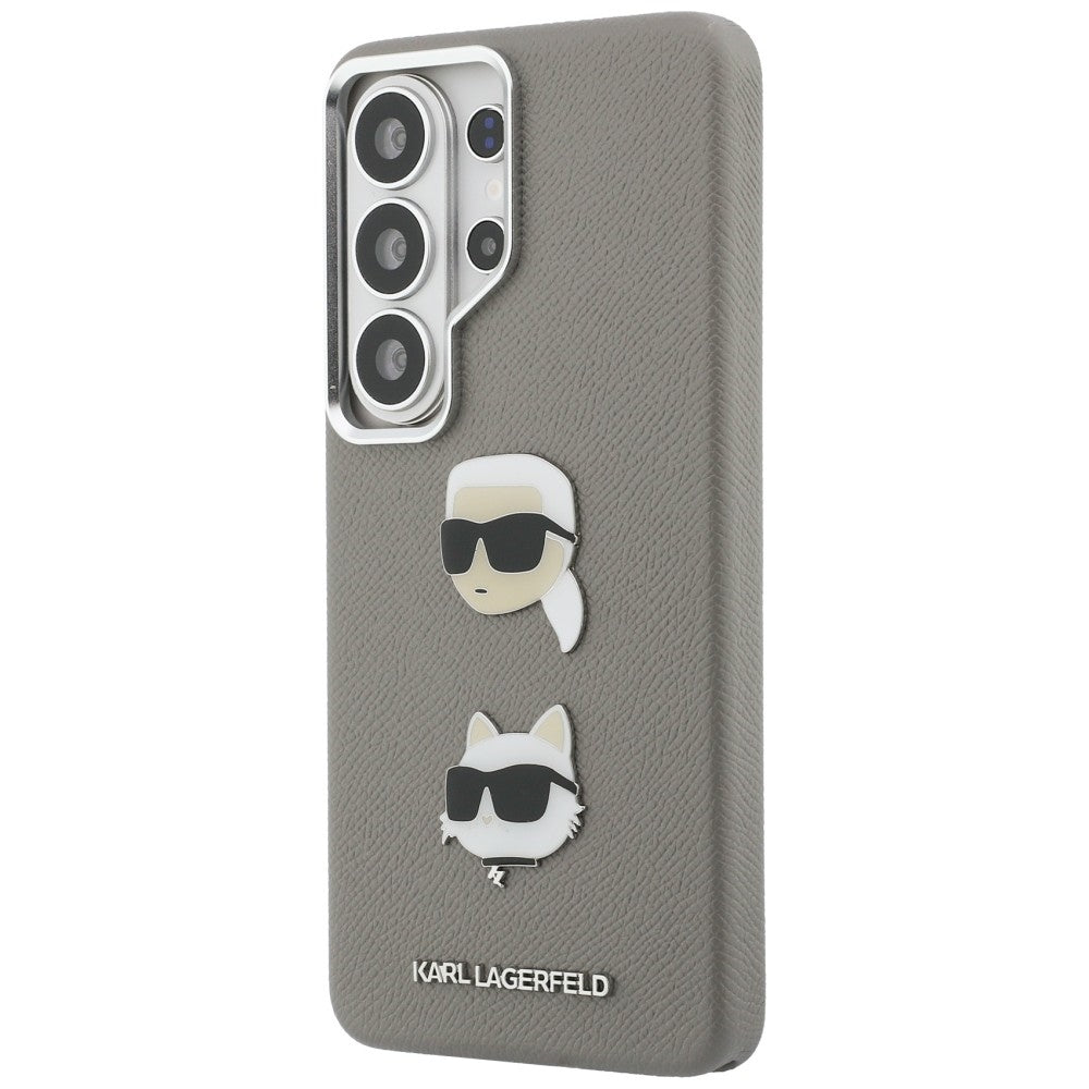 Puzdro pre Samsung Galaxy S26 Ultra S948, Karl Lagerfeld, Saffiano Karl & Choupette's Head Pin, Sivé