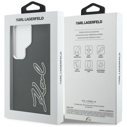 Puzdro pre Samsung Galaxy S26 Ultra S948, Karl Lagerfeld, Signature Resin Logo, Čierne