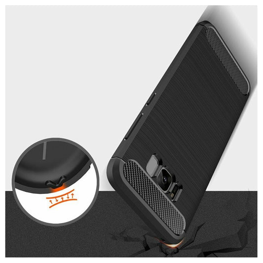 Puzdro pre Samsung Galaxy S8+ G955, Techsuit, Karbón, Čierne