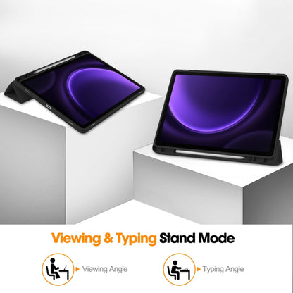 Puzdro pre Samsung Galaxy Tab S10 FE / Tab S9 FE / Tab S9, Techsuit, Flex Trifold, Čierna