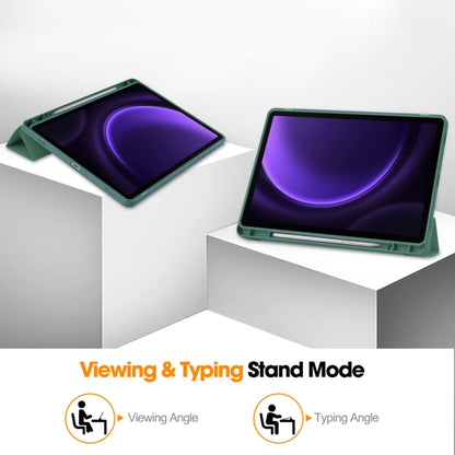 Puzdro pre Samsung Galaxy Tab S10 FE / Tab S9 FE, Techsuit, Flex Trifold, Zelené