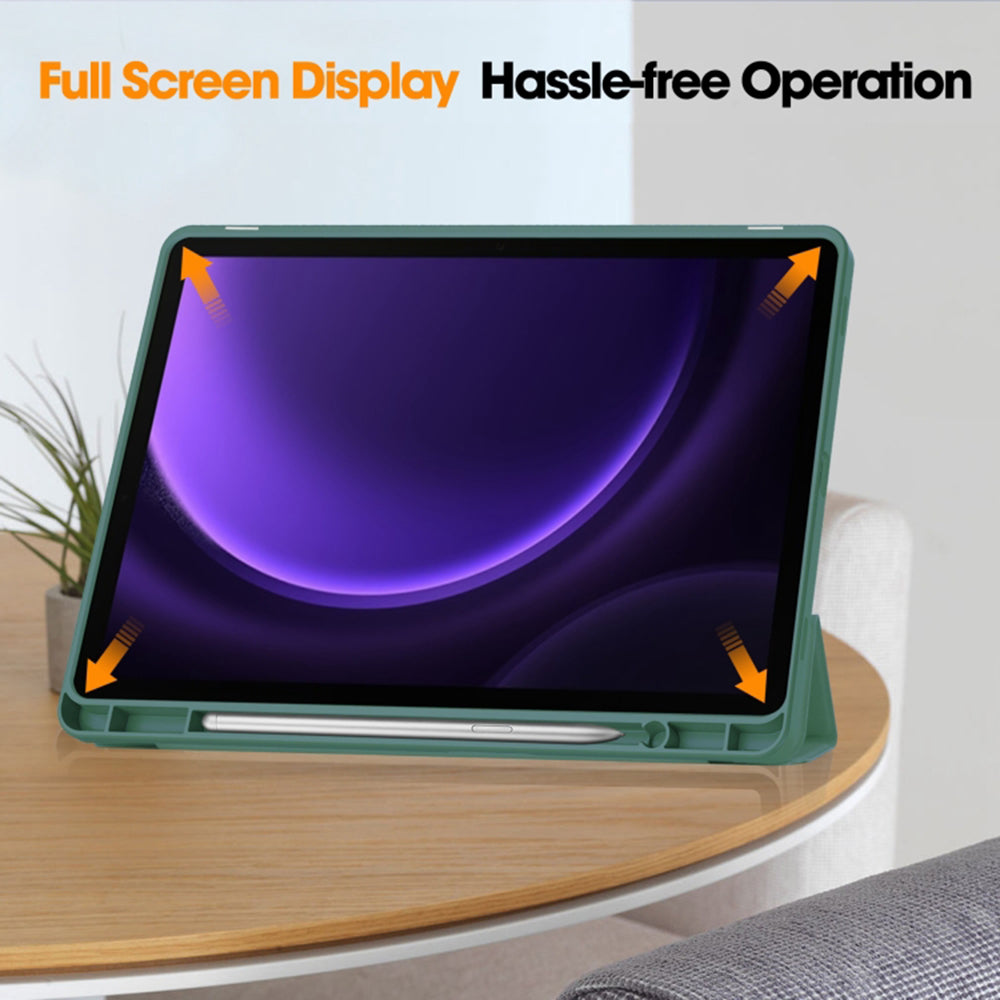 Puzdro pre Samsung Galaxy Tab S10 FE / Tab S9 FE, Techsuit, Flex Trifold, Zelené