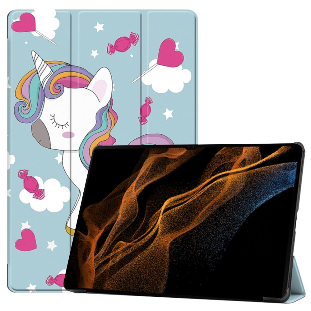 Puzdro pre Samsung Galaxy Tab S10 Ultra / Tab S9 Ultra / Tab S8 Ultra, Techsuit, FoldPro Unicorn, Viacfarebné