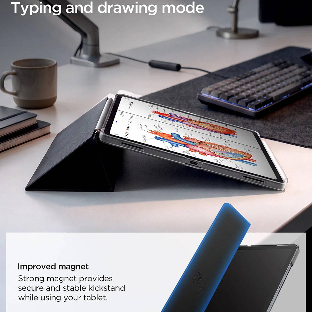 Puzdro pre Samsung Galaxy Tab S12 Plus, Spigen, Liquid Air Folio, čierne ACS11828