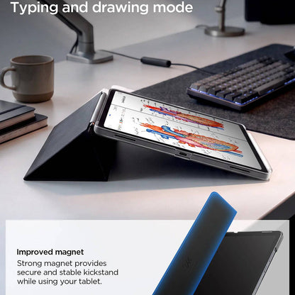 Puzdro pre Samsung Galaxy Tab S12 Plus, Spigen, Liquid Air Folio, čierne ACS11828