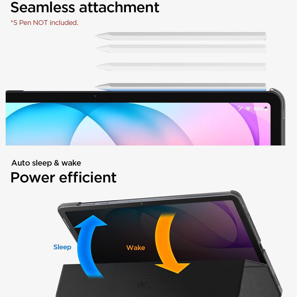 Puzdro pre Samsung Galaxy Tab S12 Plus, Spigen, Liquid Air Folio, čierne ACS11828