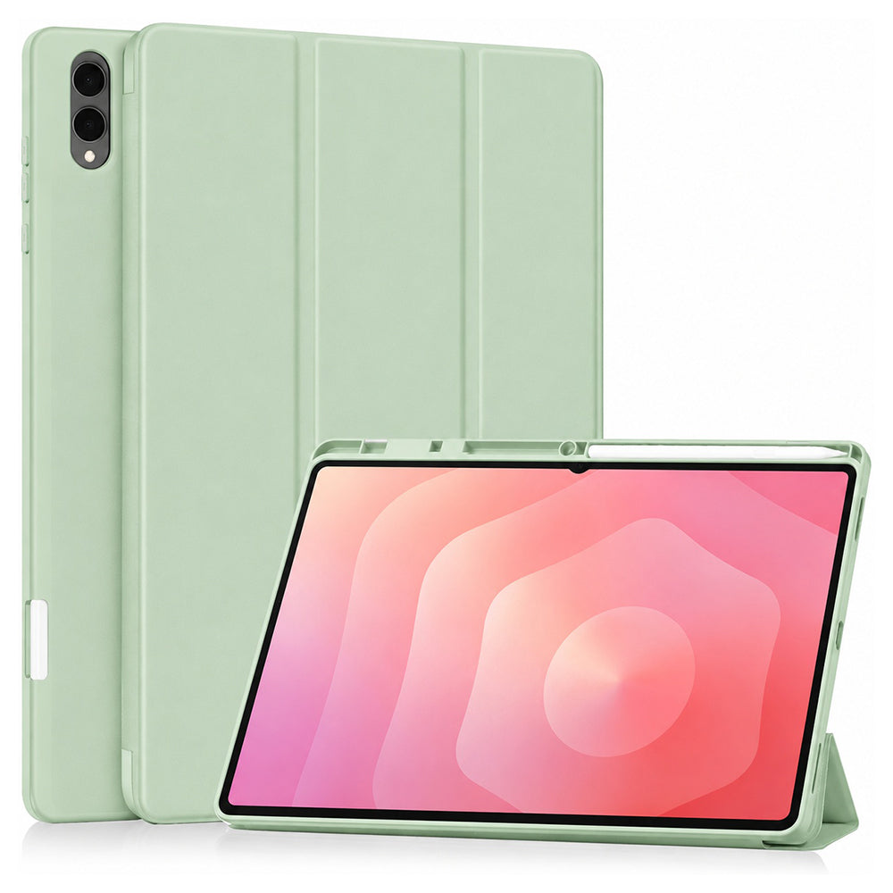 Puzdro pre Samsung Galaxy Tab S12 Ultra / Tab S11 Ultra, Techsuit, Flex Trifold, Zelená Matcha