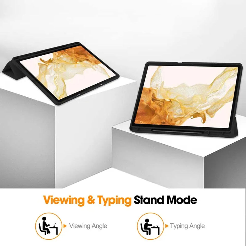 Puzdro pre Samsung Galaxy Tab S8+ / Tab S7+, Techsuit, Flex Trifold, Čierne