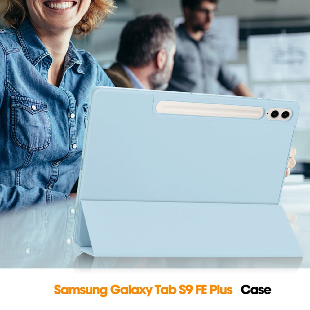 Puzdro pre Samsung Galaxy Tab S9 FE+, Techsuit, Flex Trifold, modré