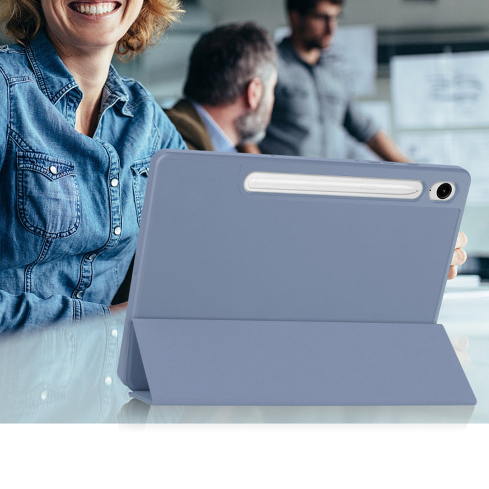 Puzdro pre Samsung Galaxy Tab S9 FE / Tab S9 / Tab S10 FE, Techsuit, Flex Trifold, Tmavomodrá