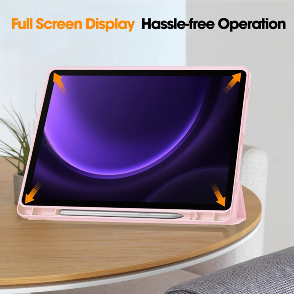 Puzdro pre Samsung Galaxy Tab S9 FE / Tab S9 / Tab S10 FE, Techsuit, Flex Trifold, Ružové