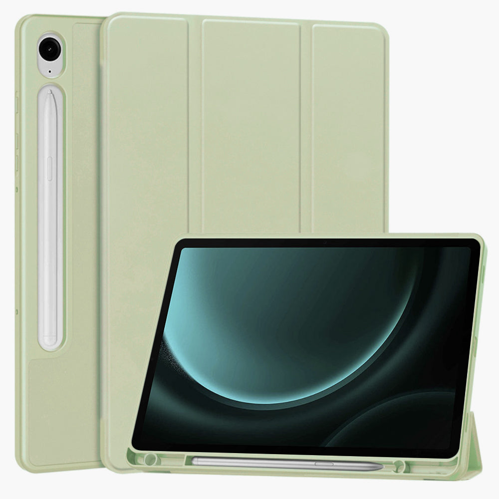 Puzdro pre Samsung Galaxy Tab S9 FE / Tab S9 / Tab S10 FE, Techsuit, Flex Trifold, Zelená Matcha