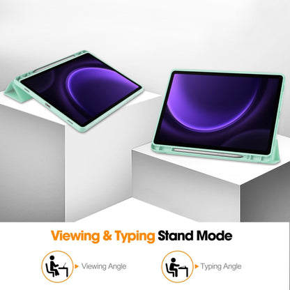Puzdro pre Samsung Galaxy Tab S9 FE / Tab S9 / Tab S10 FE, Techsuit, Flex Trifold, Zelená Matcha