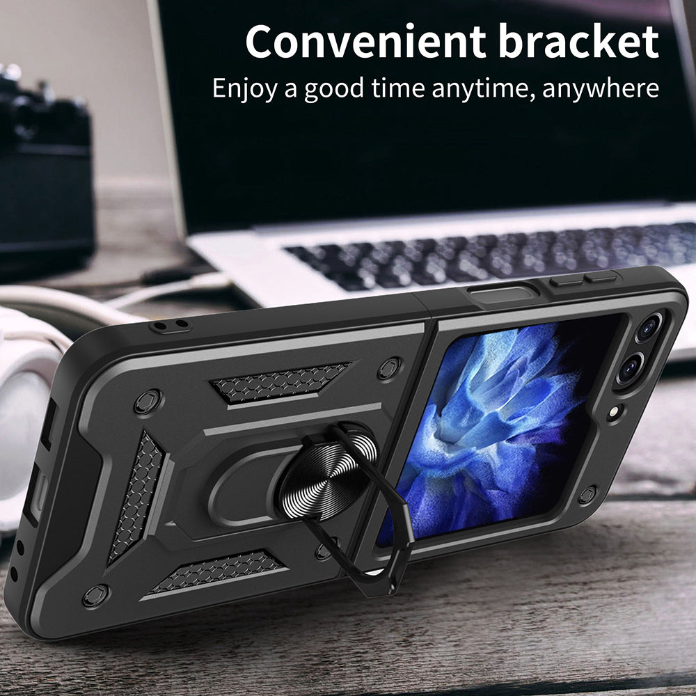 Puzdro pre Samsung Galaxy Z Flip5 F731, Techsuit, CamShield, Čierne