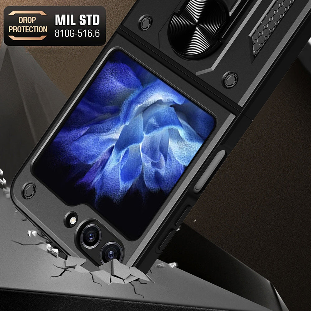 Puzdro pre Samsung Galaxy Z Flip5 F731, Techsuit, CamShield, Čierne