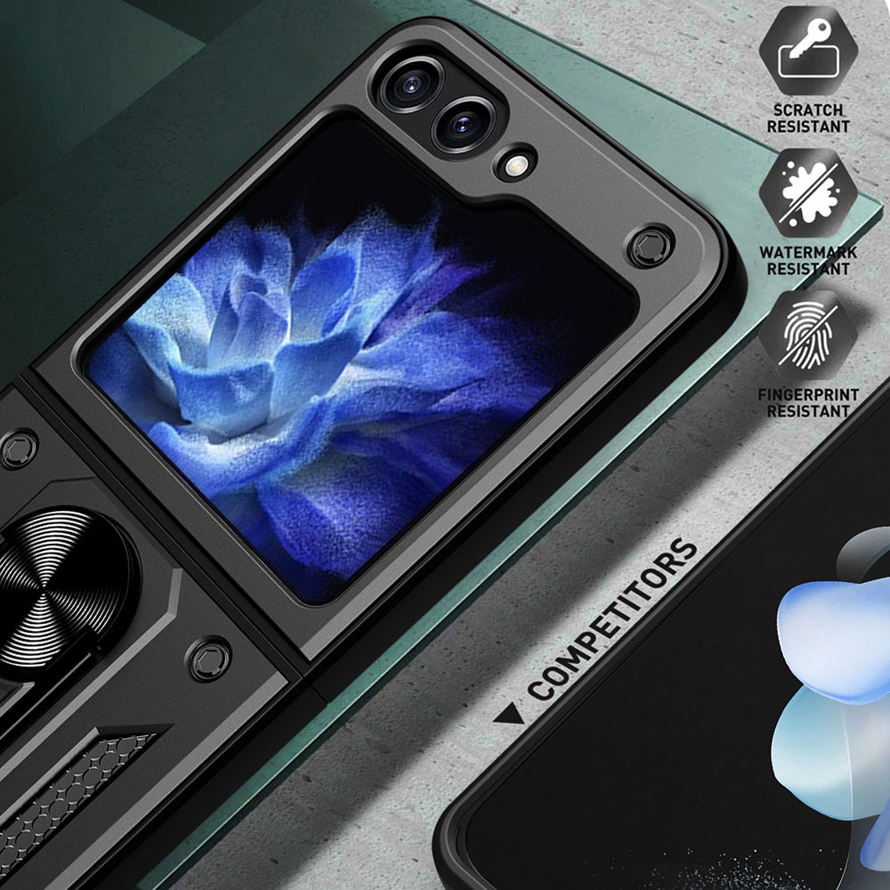 Puzdro pre Samsung Galaxy Z Flip5 F731, Techsuit, CamShield, Čierne