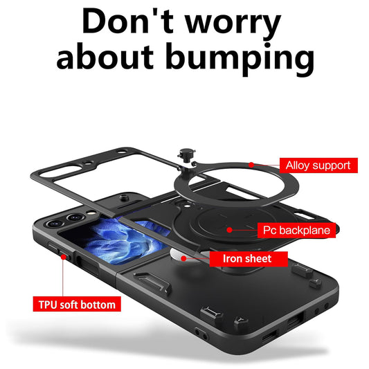 Puzdro pre Samsung Galaxy Z Flip7 FE F761 / Z Flip6 F741, Techsuit, CamGuard Pro, Čierne