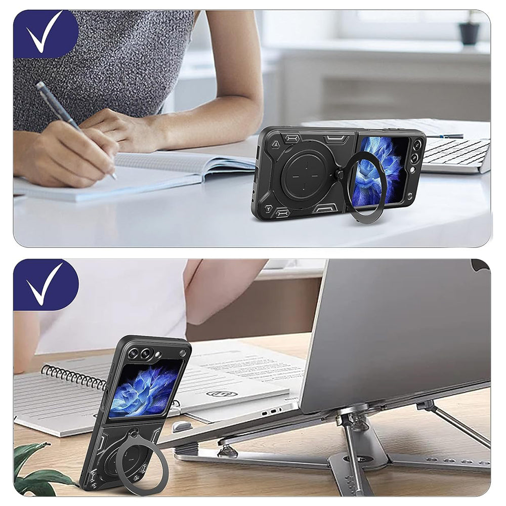 Puzdro pre Samsung Galaxy Z Flip7 FE F761 / Z Flip6 F741, Techsuit, CamGuard Pro, Čierne