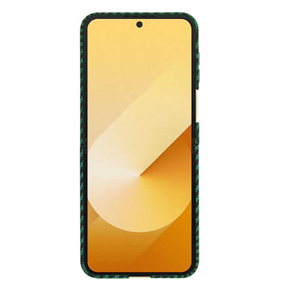 Puzdro pre Samsung Galaxy Z Flip7 FE F761 / Z Flip6 F741, Techsuit, Carbonite FiberShell, Zelené