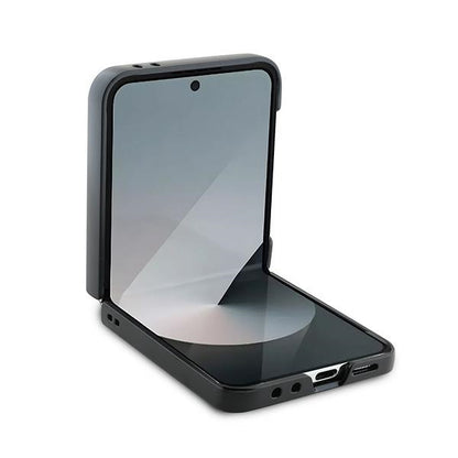 Puzdro pre Samsung Galaxy Z Flip7 FE F761 / Z Flip6 F741, Karl Lagerfeld, Saffiano Karl & Choupette Metal, Čierne