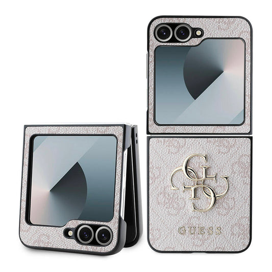 Puzdro pre Samsung Galaxy Z Flip7 FE F761 / Z Flip6 F741, Guess, 4G Metal Logo, Ružové