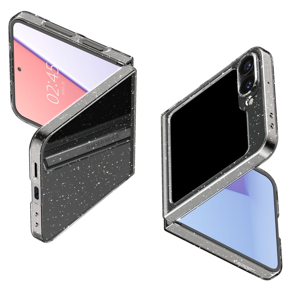 Puzdro pre Samsung Galaxy Z Flip7 FE F761 / Z Flip6 F741, Spigen, Air Skin Gliiter, Priehľadné