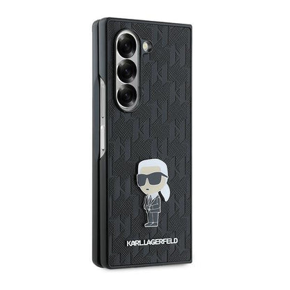 Case for Samsung Galaxy Z Fold6 F956, Karl Lagerfeld, Saffiano Monogram Ikonik, Black