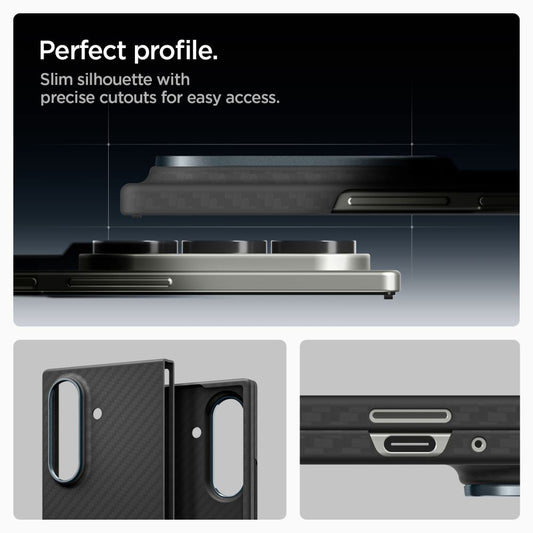 Puzdro pre Samsung Galaxy Z Fold7 F966, Spigen, Air Skin, Čierne ACS09555