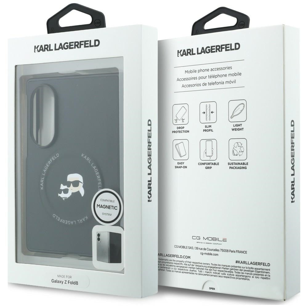 Puzdro na Samsung Galaxy Z Fold8 F971, Karl Lagerfeld, Karl & Choupette Head Pin, Čierna