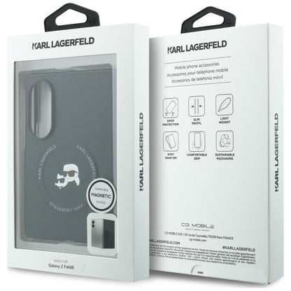 Puzdro na Samsung Galaxy Z Fold8 F971, Karl Lagerfeld, Karl & Choupette Head Pin, Čierna