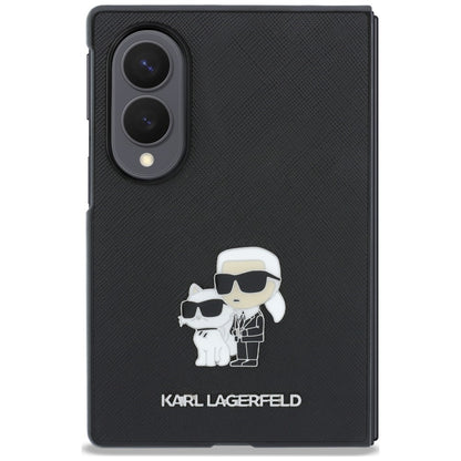 Puzdro pre Samsung Galaxy Z Fold8 F971, Karl Lagerfeld, Saffiano Karl & Choupette kovová spona, čierne