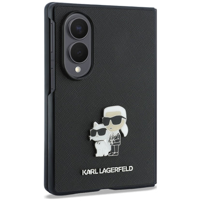 Puzdro pre Samsung Galaxy Z Fold8 F971, Karl Lagerfeld, Saffiano Karl & Choupette kovová spona, čierne
