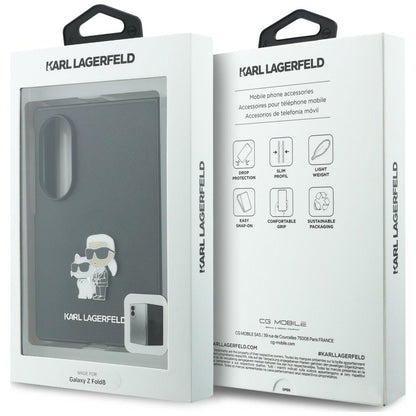 Puzdro pre Samsung Galaxy Z Fold8 F971, Karl Lagerfeld, Saffiano Karl & Choupette kovová spona, čierne