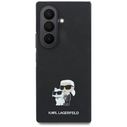 Puzdro pre Samsung Galaxy Z Fold8 Ultra F976, Karl Lagerfeld, Saffiano Karl & Choupette kovová spona, čierne